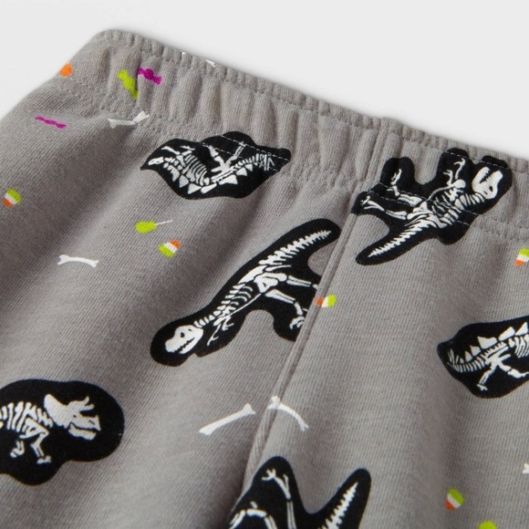 CAT & JACK 2PC DINOSAURS & PUMPKINS SET - GRAY SIZES 12M, 3T, 4T (NEW WITH TAGS) - Picture 3 of 3